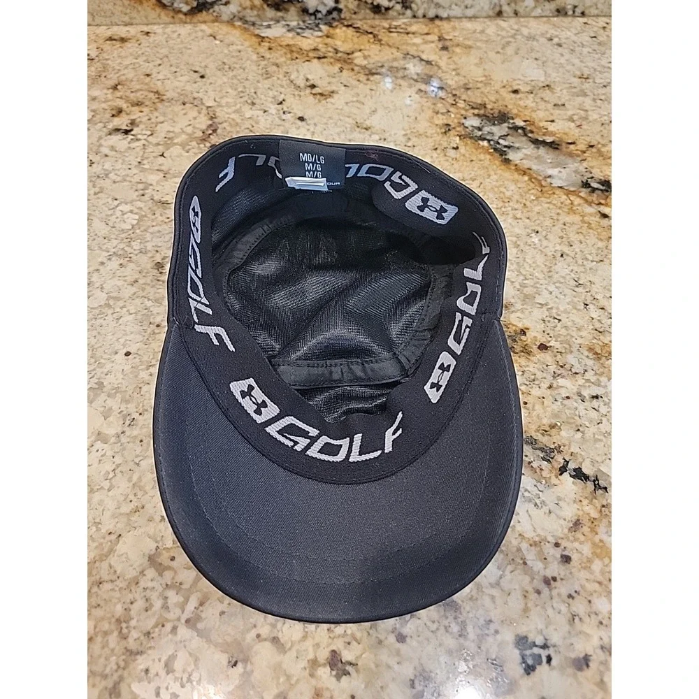 Under Armour UA Code Black Panel Golf Hat Cap Size M/L Flex Stretch Black